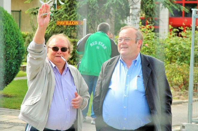 Michel Petit, en compagnie de Serge Millien, lors dun match, en CFA 2  Grard Valck